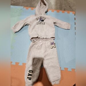 GAP Kids Light Heather Tan Minnie Mouse Sweatpants Set